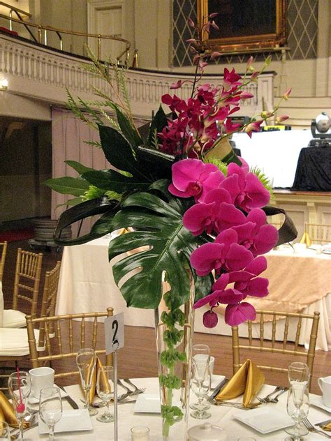 Worcester Florists Sprout Wedding Orchid And Kiwi Tropical Flower Arrangements Tropical