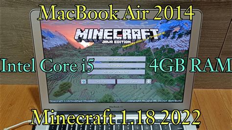 Minecraft Macbook Air 2014 Intel Core I5 4gb Ram 2022 Youtube