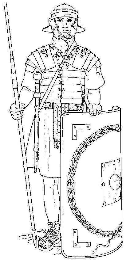 Roman Soldier Coloring Rome Pages Drawing Army