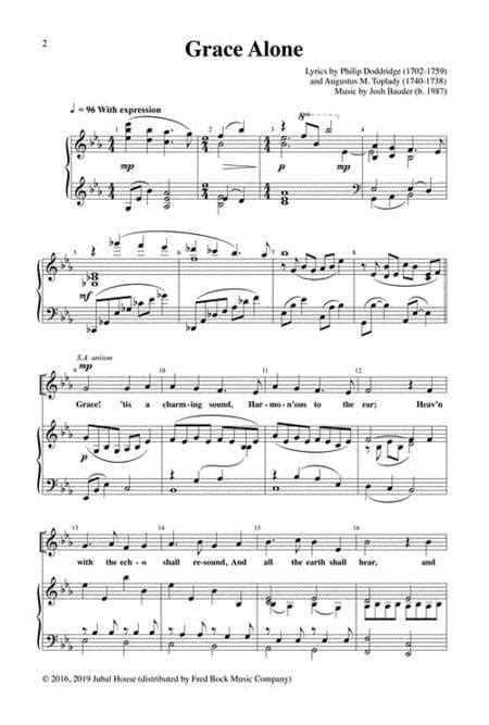 Grace Alone By Josh Bauder Octavo Sheet Music For Choir Piano