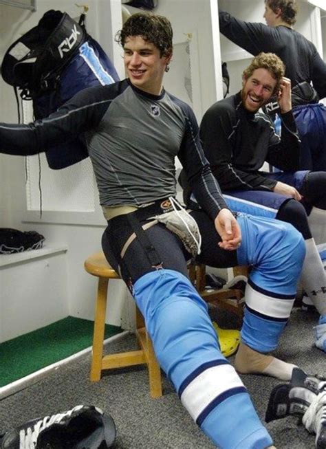 Hockey Player Wearing Cup Jock In Locker Room Athletic Body Athletic