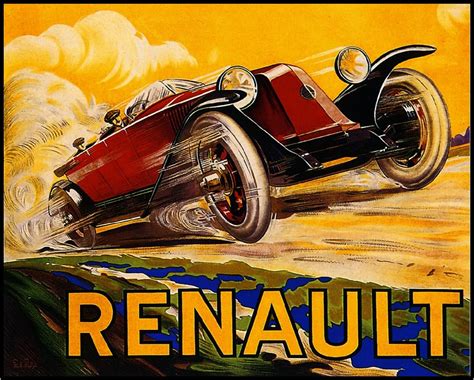 Renault Automobile Car Advertisement Art Poster Print Vintage