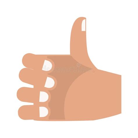 Hand With Thumb Up Cartoon Isolated Stock Vector Illustration Of