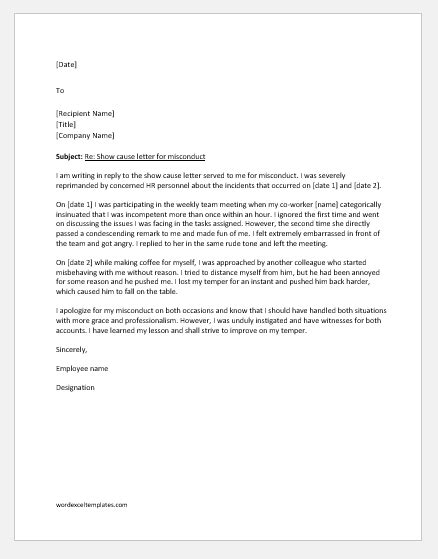 Sample Explanation Letter For Allegations How To Reply To Show Cause