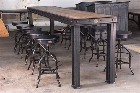 Kitchen small breakfast bar chairs table and narrow with stools. Firehouse Bar Table - Model #FH9 - Vintage Industrial ...