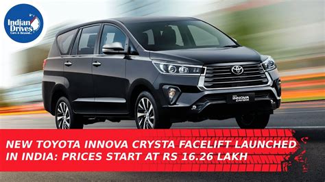New Toyota Innova Crysta Facelift Launched In India Prices Start At Rs