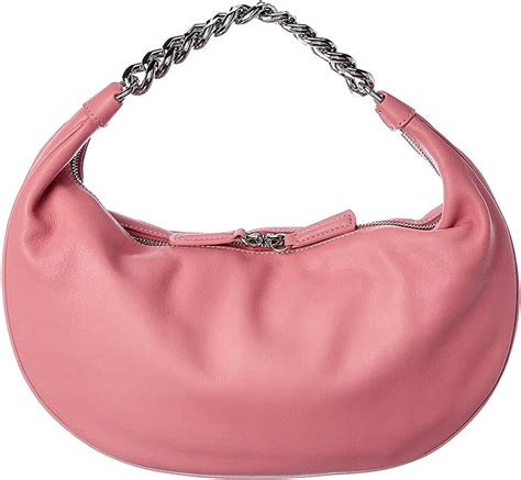 Staud Sasha Leather Shoulder Bag Pink Handbags