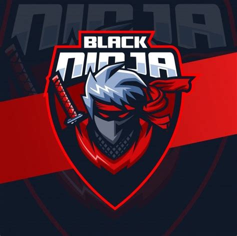 Black Ninja Mascot Esport Logo Design Ninja Logo Logo Design Art