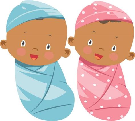 Clip Art Of A African American Twin Boys Illustrations Royalty Free