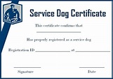 Free Printable Service Dog Certificate Template - Printable Templates