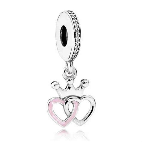 Authentic 925 Sterling Silver Bead Charm Entwined Heart With A Regal Crown Pendant Bead Fit
