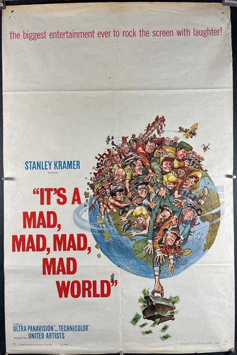 Its A Mad Mad Mad Mad World Original Vintage Folded Comedy Movie