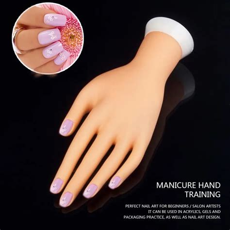 Pro Practice Nail Art Hand Soft Training Display Model Hands Flexible
