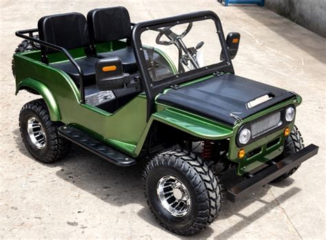 Mini Safari Jeep Mini Gas Golf Cart With 125cc Motor Lifted And Loaded