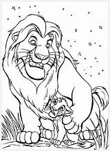 Lion Coloring King Mufasa Pages Kids Simba Printable Disney Children Animal Son His sketch template