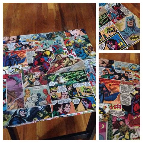 My Own Comic Book End Table Dc And Marvel Comics Modge Podge And A