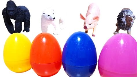Surprise Eggs For Children Learn Animals With Name And Sounds Learn