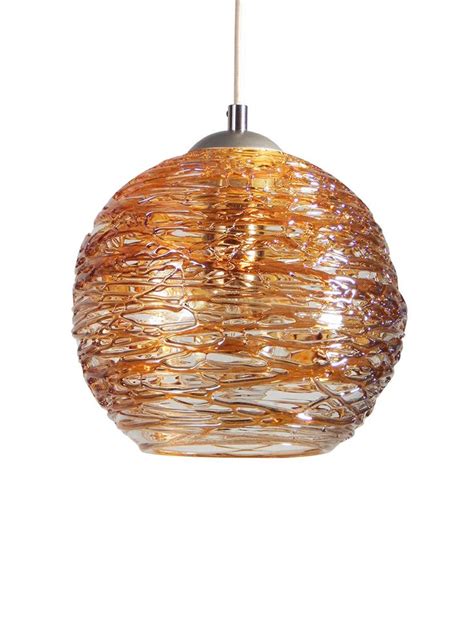 Spun Glass Globe Pendant Light By Rebecca Zhukov Art Glass Pendant Lamp Artful Home Blown