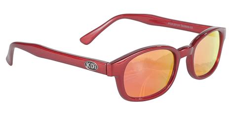 Mid Usa Motorcycle Parts Kd Sunglass Fire Red Frame Red Mirror Lens Pcsun 20124