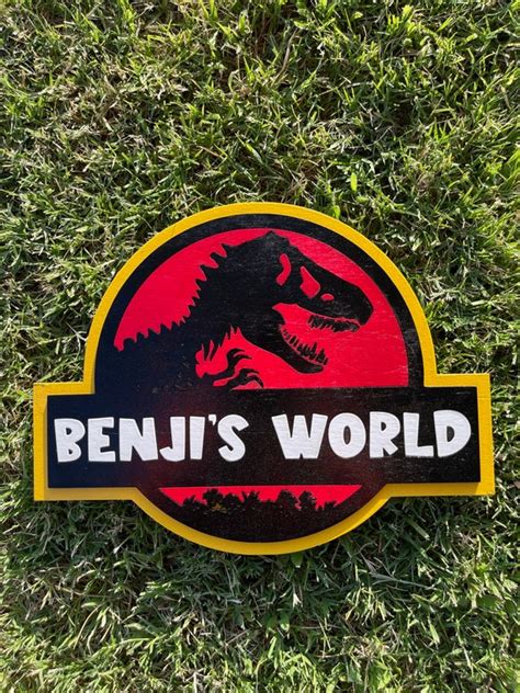 Personalized Jurassic World Sign Etsy