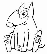 Terrier Bull Coloring Dog Cartoon Book sketch template