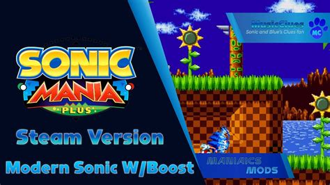 Maniaic Mods Sonic Mania Modern Sonic Wboost Sonic Skins Youtube