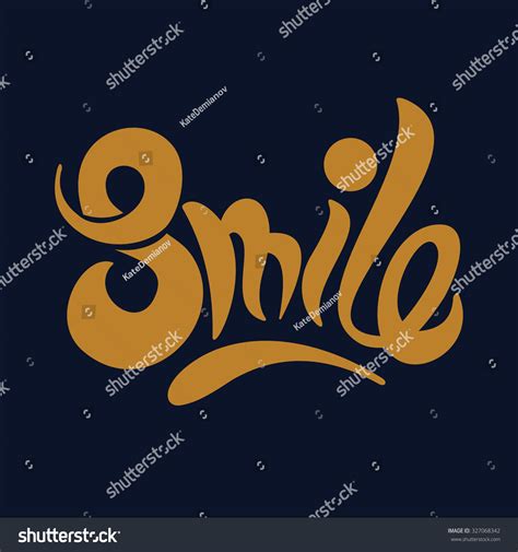 Smile Vector Illustration Font Handdrawn vector de stock libre de regalías