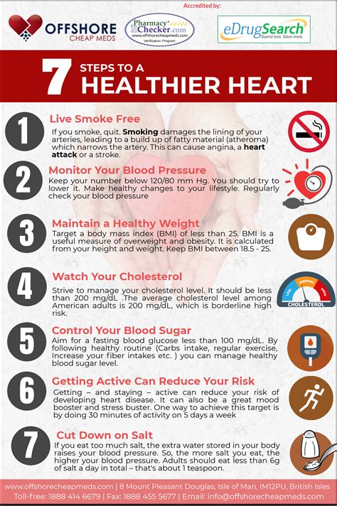 An inactive lifestyle, chewing on junk food, smoking, alcohol, long working hours and collective stress is creating the heart ever more susceptible. 7 Ways to Keep Your Heart Healthy - Offshore Cheap Meds # ...