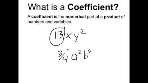 What Is A Coefficient Youtube