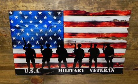 Military Veteran Usa Flag1 24″x15″ Custom Steel Signs And Ts