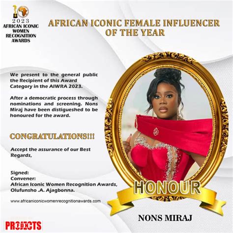 Honours African Iconic Women Recognition Awards