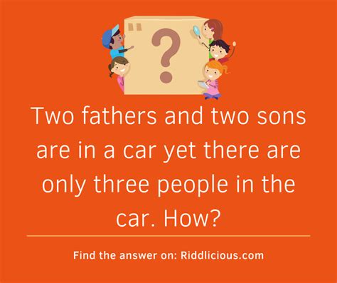 two fathers and two sons are in a car yet there are only three people in the car how