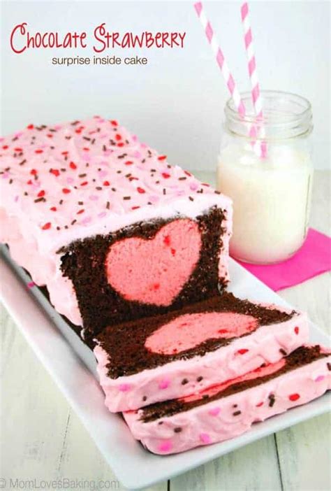 Chocolate Strawberry Surprise Inside Cake Mom Loves Baking
