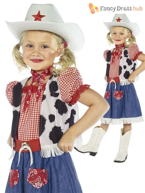 Girls Fancy Shoes Cowboy Kids Fancy Dress Wild Western Cowgirl Childs