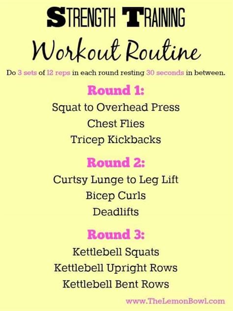 Fun And Effective Strength Training Workout Routine The Lemon Bowl