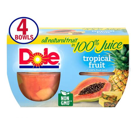 Dole Fruit Bowls Tropical Fruit 4oz Ea 4ct 16oz Pkg Garden Grocer