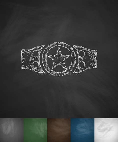 Championship Belt Icon Hand Drawn Vector Illustration Stock Vector