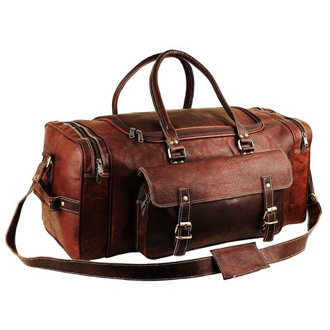Genuine Leather Traveler Overnight Weekender Duffle Bag | Classy ...