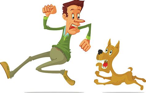 Dog Chasing Person Illustrations Royalty Free Vector Graphics And Clip