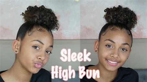 Slick High Bun On Natural Curly Hair Lexivee03 Youtube