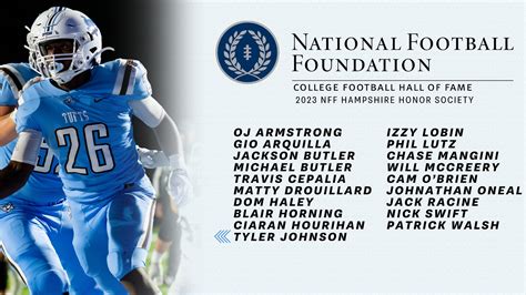 Nineteen Football Players On 2023 Nff Hampshire Honor Society Tufts