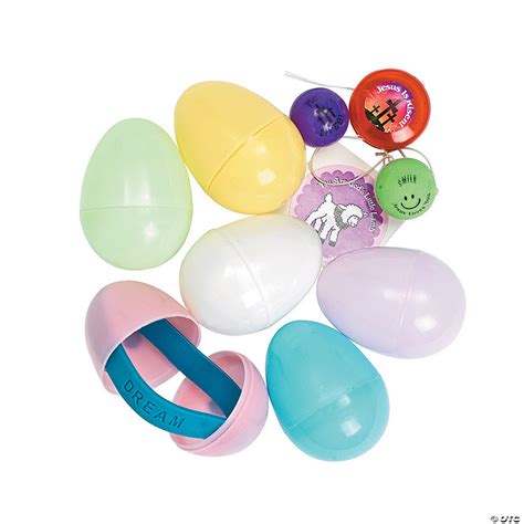 Religious Pastel Toy Filled Plastic Easter Eggs 24 Pc Discontinued
