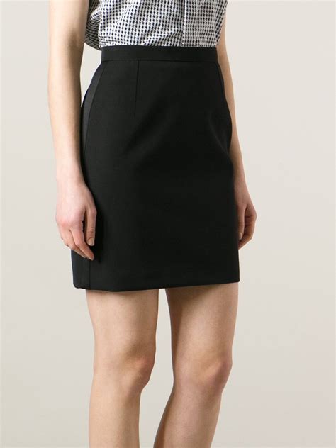 Saint Laurent Short Pencil Skirt In Black Lyst