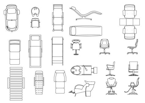 2d Cad Drawings Of Chair Furniture Blocks Units Dwg File Cadbull