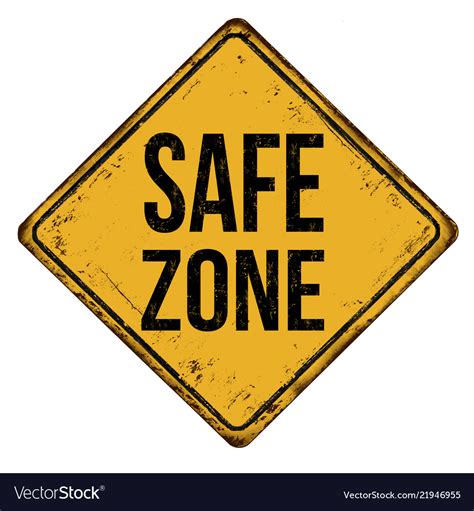 Safe Zone Vintage Rusty Metal Sign Royalty Free Vector Image