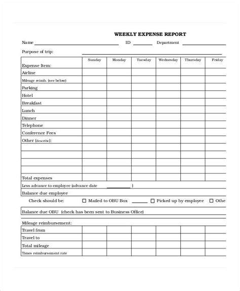 Free Printable Expense Report FREE 44 Expense Forms In PDF MS Word