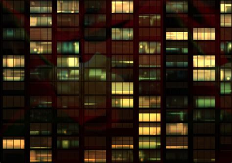 무료 이미지 빛 밤 창문 유리 분위기 저녁 선 반사 색깔 정면 조명 사무실 건물 등 디자인 대칭