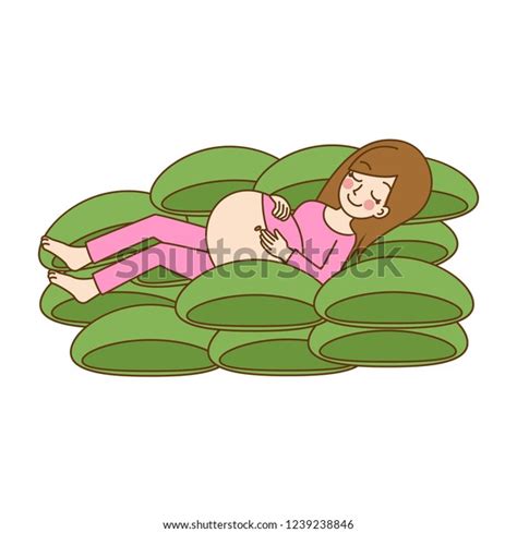 Pregnant Women Cute Cartoon Character Having Stock Vector Royalty Free