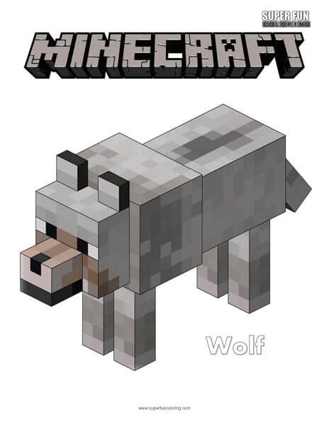Minecraft Animals Coloring Page Wolf Topcoloringpages