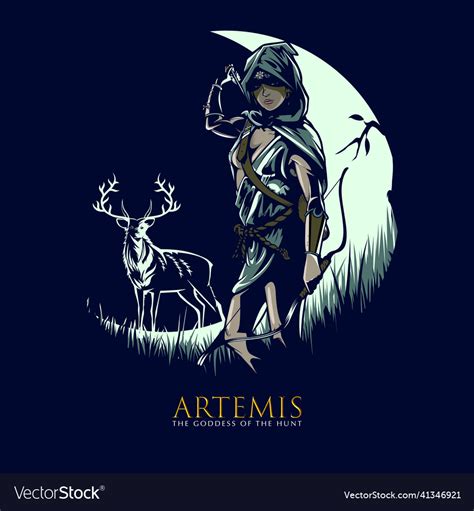 Artemis The Goddess Of The Hunt Royalty Free Vector Image